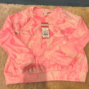 Hair pink swirl fleece toddler sweatshirt